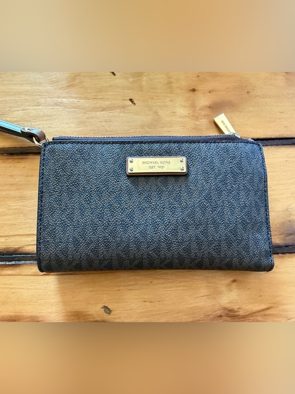 Michael Kors Jet Set Crossbody Bag & Matching Wallet Brown MK Logo Set - Picture 4 of 4
